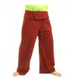 Pantalon de pêcheur thaïlandais - rouge - coton extra long