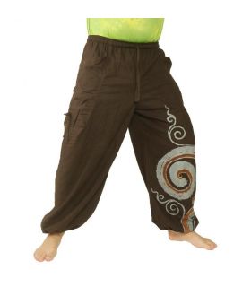 Pantalon hippie thaïlandais à motif spiralé