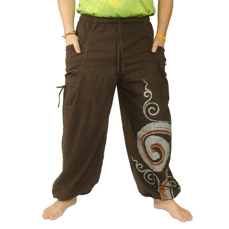 Pantalon hippie thaïlandais à motif spiral