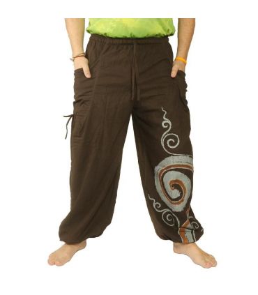 Pantalon hippie thaïlandais à motif spiralé