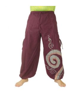 Pantalon hippie thaïlandais à motif spiralé