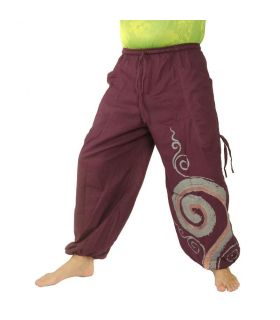 Pantalon hippie thaïlandais à motif spiralé