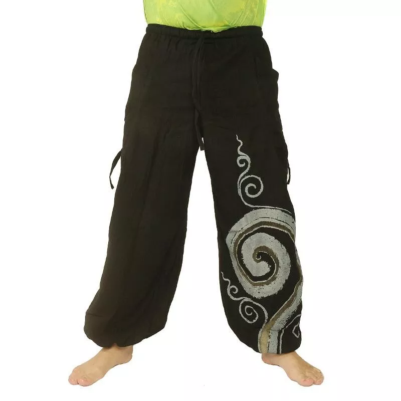 Pantalon hippie thaïlandais à motif spiralé