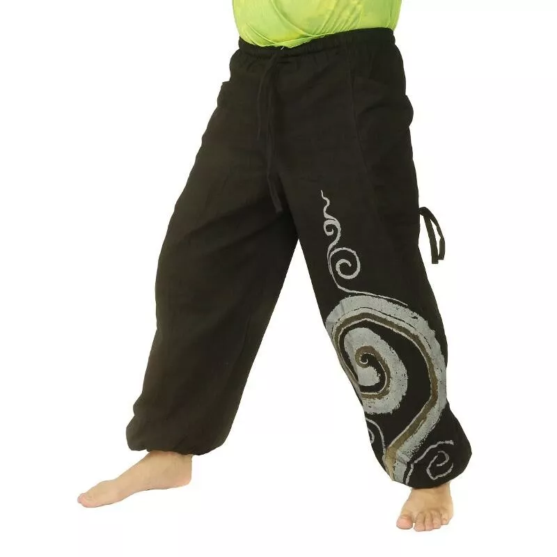 Pantalon hippie thaïlandais à motif spiralé