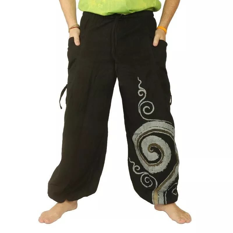 Pantalon hippie thaïlandais à motif spiralé