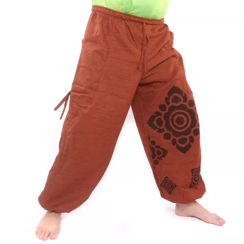 Sarouel ornement floral orange