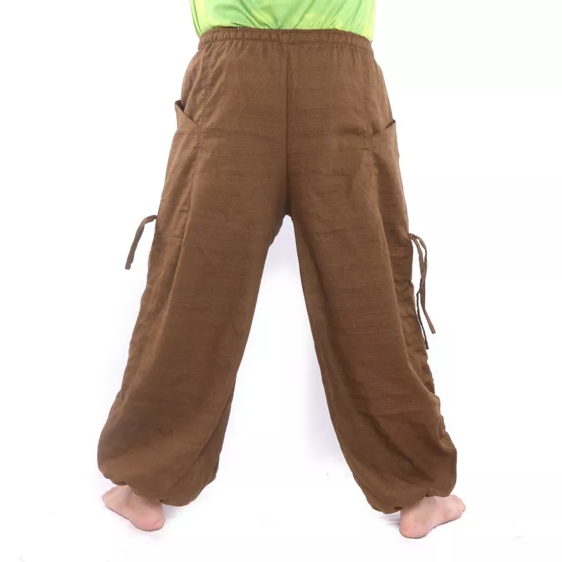 Harem pants brown printed with floral ornaments