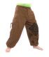 Harem pants brown printed with flower ornaments