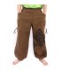 Harem pants brown printed with flower ornaments