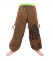 Harem pants brown printed with floral ornaments