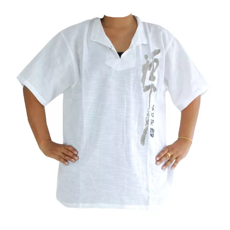 Razia Fashion - chemise thaïlandaise légère en coton blanc taille L