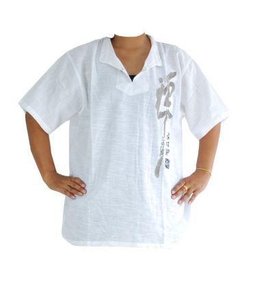 Razia Fashion - light Thai cotton shirt white size L