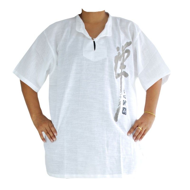 Razia Fashion - Chemise thaïlandaise légère en coton blanc taille XL