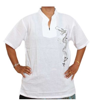 Razia Fashion - Chemise thaïlandaise légère en coton blanc taille M