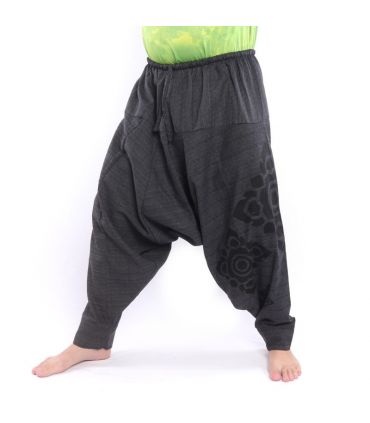 Aladinhose Aufdruck Blumenornamente - schwarz