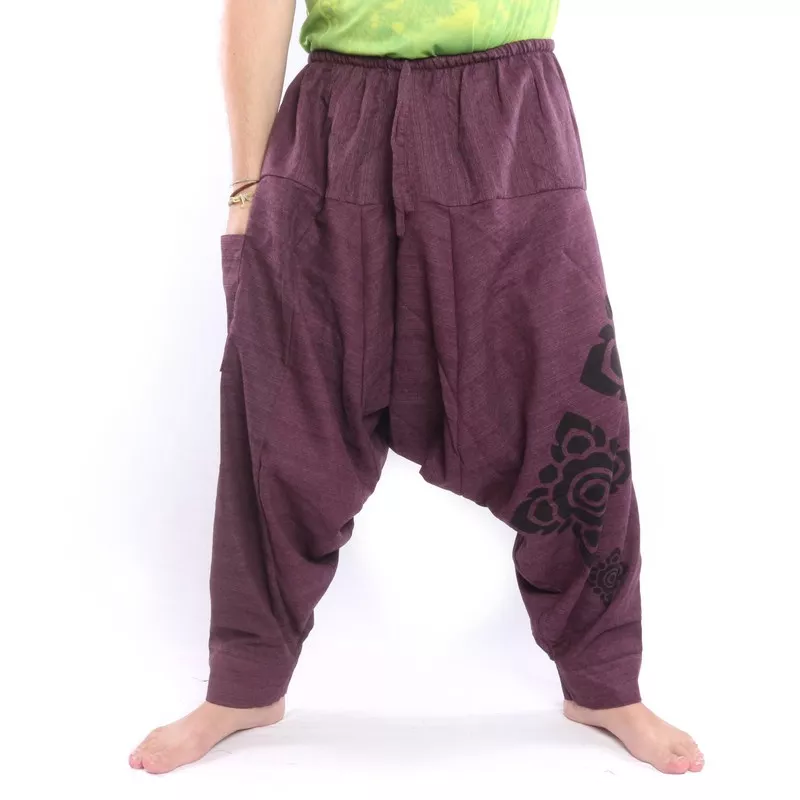 pantalon de harem violet