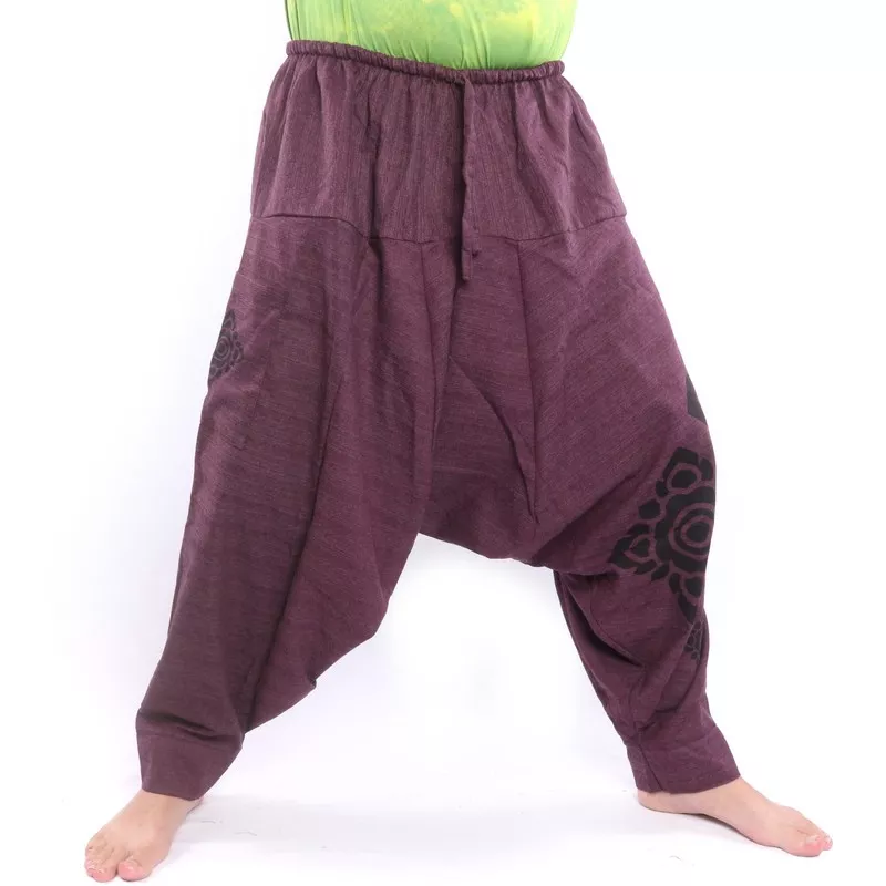 pantalon de harem violet