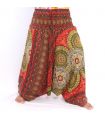 Pantalones de harén para mujeres Rojo mandala
