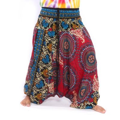 Harem pants for women mandala oriental flowers ornaments red