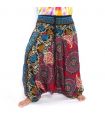 Harem pants for women mandala oriental flowers ornaments red