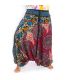 Pantalones harén para mujer mandala flores orientales adornos rojo