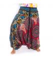 Harem pants for women mandala oriental flowers ornaments red