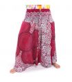 Pantalones de harén para mujeres mandala flores orientales ornamentos rojos