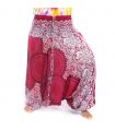 Pantalones de harén para mujeres mandala flores orientales ornamentos rojos