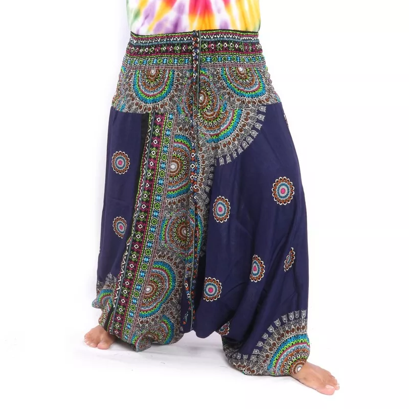 Harem pants for women Tribal Mandala blue