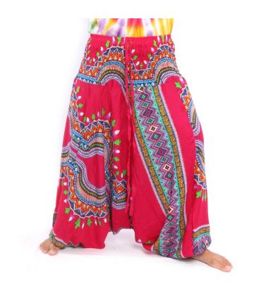 Haremshose für Frauen afrikanisches Dashiki Muster rot