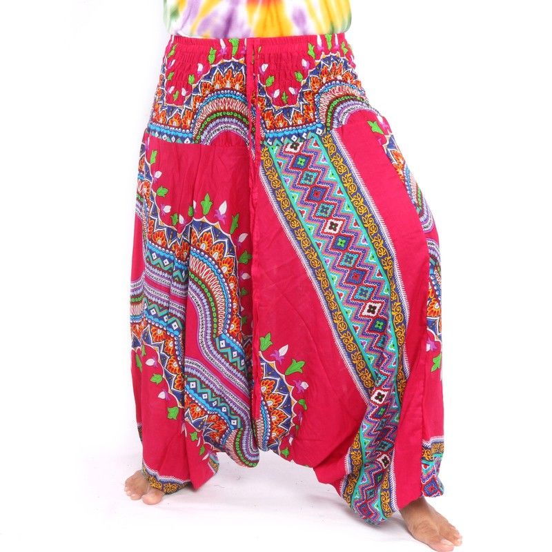 Harem pants for women african dashiki pattern red