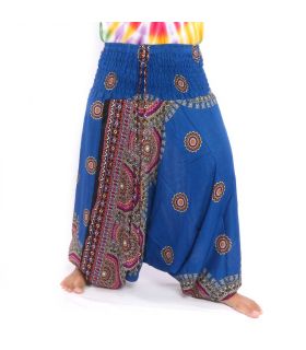 Haremshose für Frauen Tribal Mandala blau