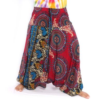 Harem pants for women mandala oriental flowers ornaments red