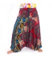 Harem pants for women mandala oriental flowers ornaments red