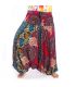 Harem pants for women mandala oriental flowers ornaments red