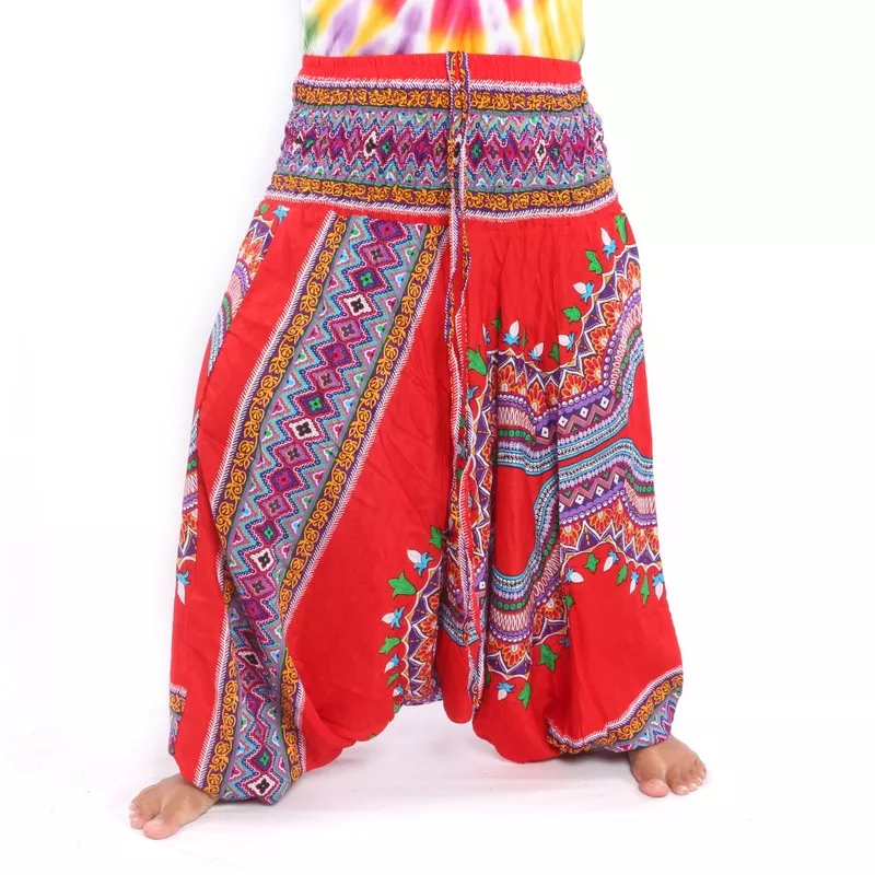 Harem pants for women african dashiki pattern red
