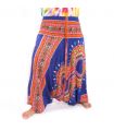 Harem pants for women African Dashiki pattern blue