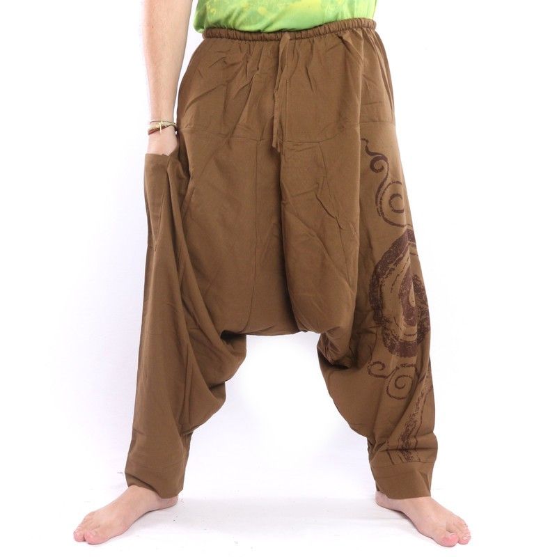 Jing Shop - Harem pants spiral pattern khaki️