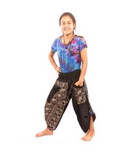 7/8 harem pants with side pockets ethno pattern