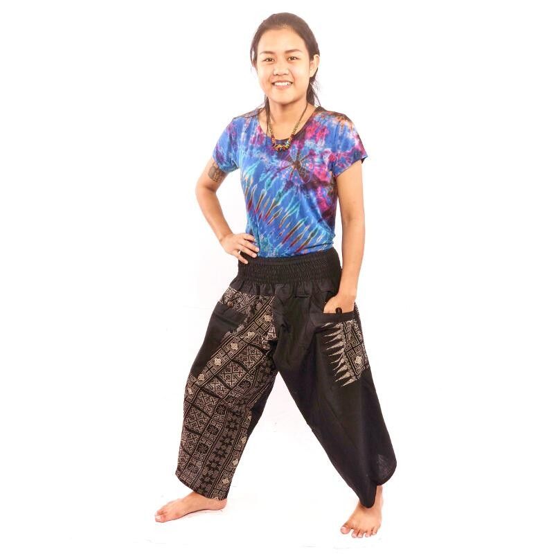 7/8 harem pants with side pockets ethno pattern