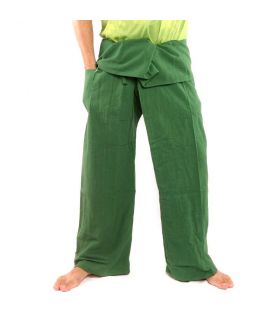 Pantalon pêcheur thaï - vert foncé - coton extra long