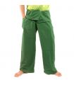 Pantalones de pesca tailandeses - verde oscuro - algodón extra largo