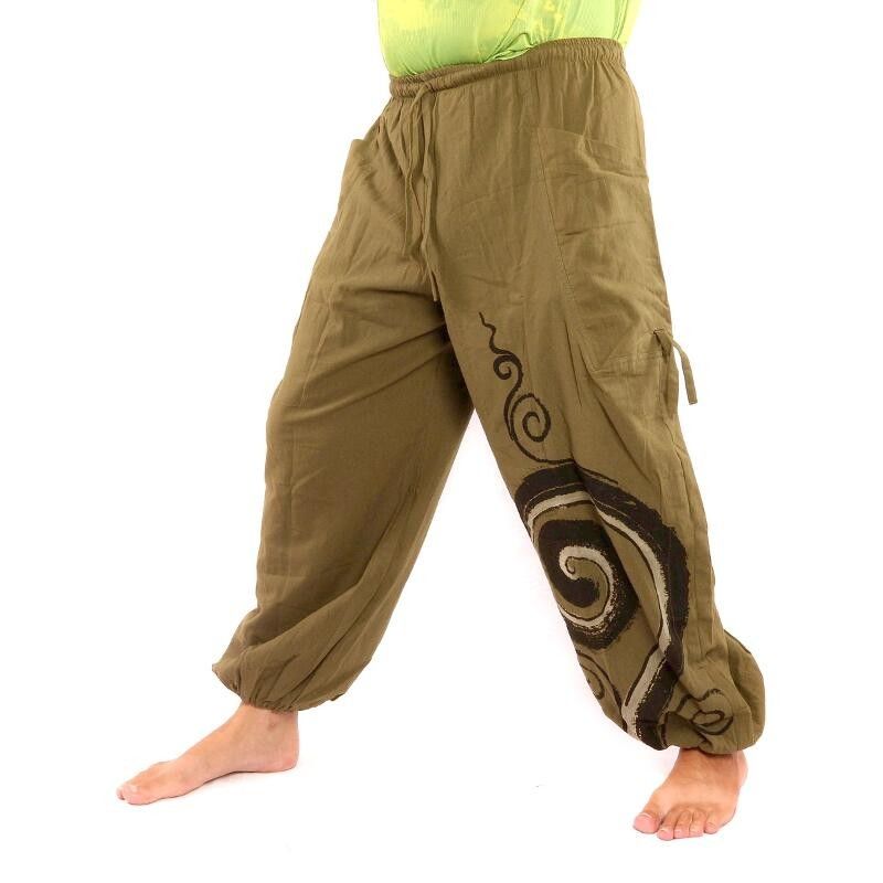 Pantalones harén impresos patrón en espiral