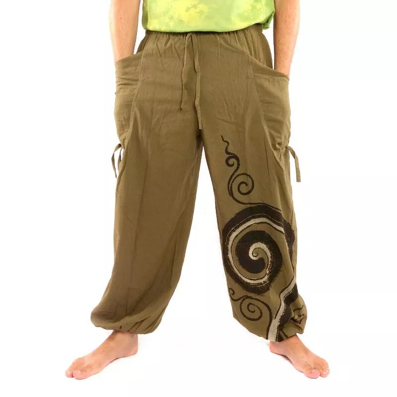 Harem pants printed spiral pattern