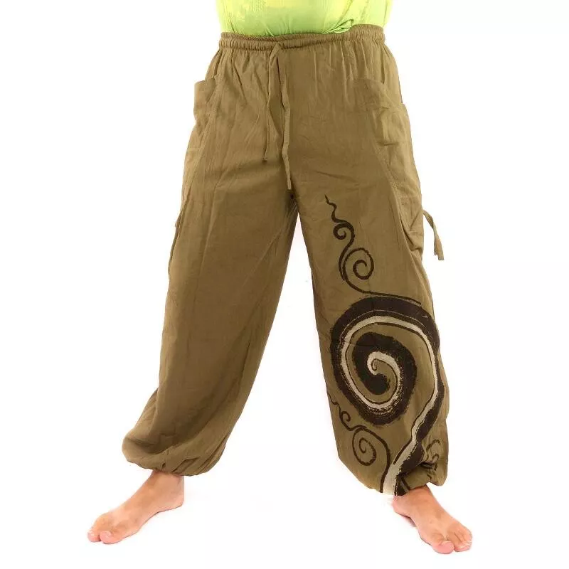Harem pants printed spiral pattern