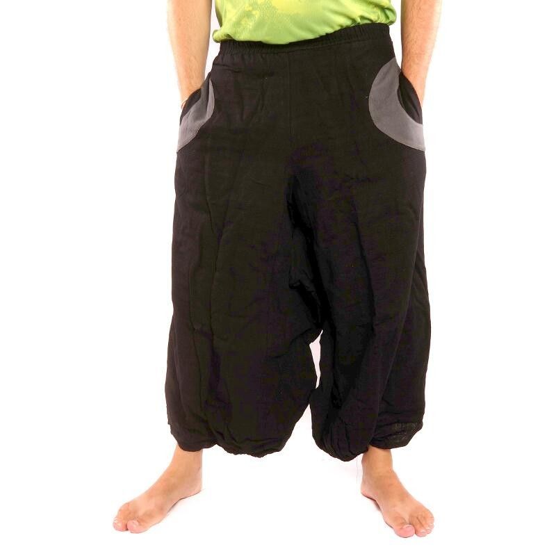 Jing Shop - Pantalones de harén negros con 2 bolsillos laterales️