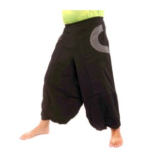 Pantalones de harén negros con 2 bolsillos laterales