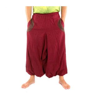 Aladdin pants dark red with 2 side pockets and fabric applications