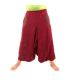 Pantalon Aladdin rouge foncé avec 2 poches latérales et applications en tissu