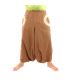 Aladdin pants light brown with 2 side pockets and colorful fabric applications
